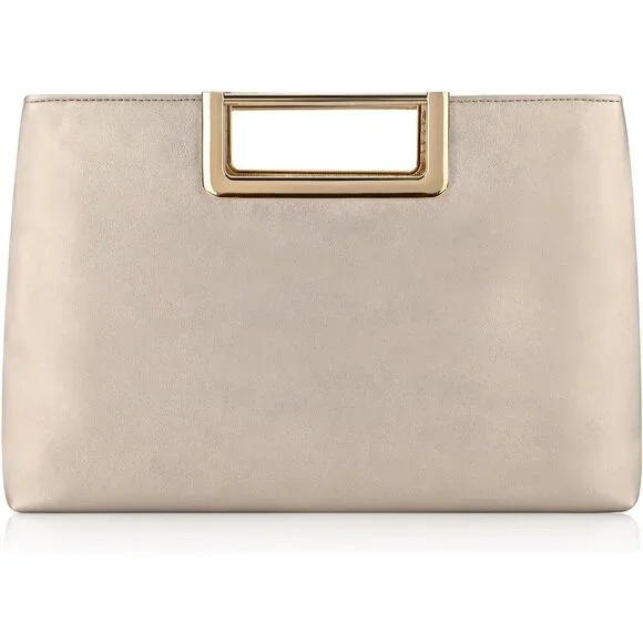 Chic Vegan Leather Evening Clutch - Stylish Shoulder Bag for Weddings & Parties - Picture 6 of 6